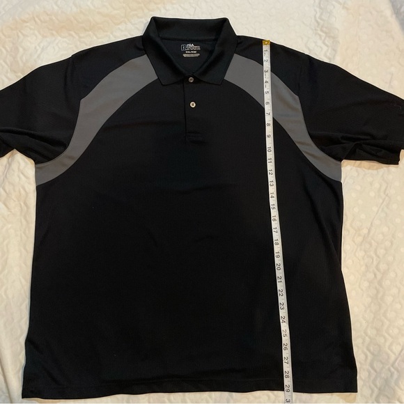 PGA Tour Polo Shirt Mens XXL 2X Black Gray Short Sleeve Golf Spring Summer Big - Picture 8 of 9